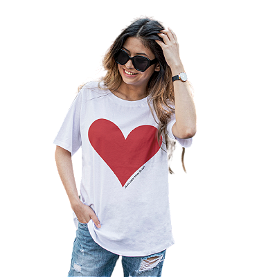 Camiseta Feminina Branca de Algodão P - Já era amor antes de ser