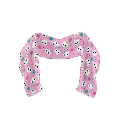 Cachecol Infantil de Inverno Gatinha | Estampa Meiga em Tecido Satin Macio