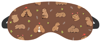 Máscara de Dormir Infantil Estampa de Capivara Aveludada - Tapa Olho fofo e confortavel