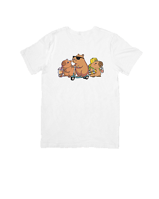 Camiseta branca - Capivara fofa