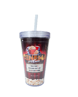Copo Canudo Cinema em Casa 470ml