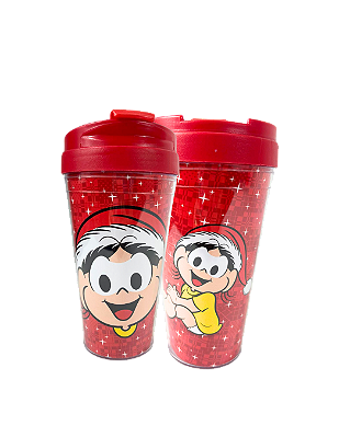 Copo Bucks Acrilico Magali Natal 470ml - Turma da Mônica