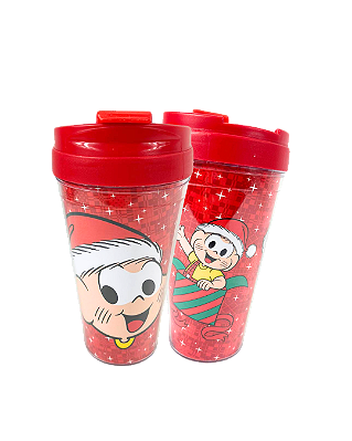 Copo Bucks Acrilico Cascão Natal 470ml - Turma da Mônica