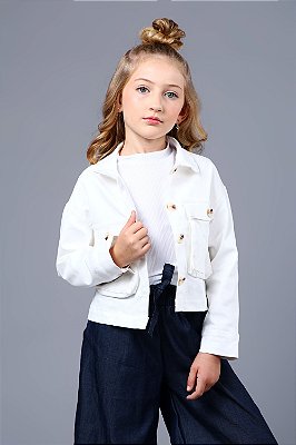 Jaqueta Denim cropped