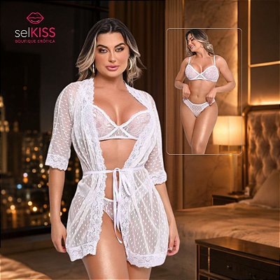 Conjunto Sutiã, Calcinha e Robe