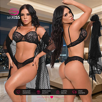 Conjunto Sutiã, Calcinha e Robe