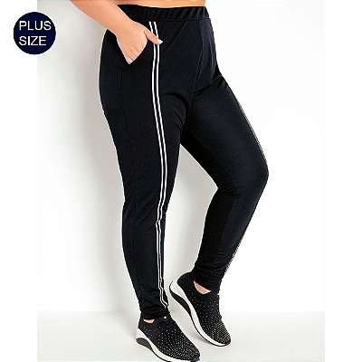 Calça Jogger Plus Size com faixa frente malha Helanca 48/50