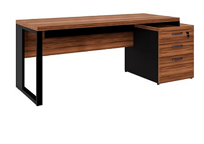 MESA DIRETOR COM GAVETEIRO PED. 02 GAVETAS 01 PASTA – PÉ QUADRO