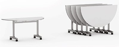 Mesa Treinamento rebatível semi circular pé modelo “T”