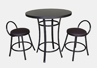 ​​​​​​​Kit Café Bar Emy Redonda com 2 Bancos – Modelo Drink Q2