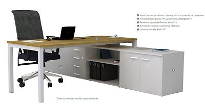 MESA DIRETIVA COM ARMÁRIO COMPLEMENTO