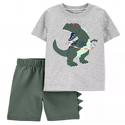 Conjunto  (camiseta dinossauro e bermuda)