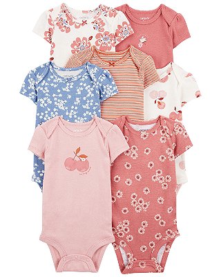 Kit body´s  7 peças floral e cereja - nova coleção