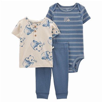 Trio ursinho  / camiseta, calça e body