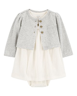 VESTIDO OFF -  MENINA (Vestido Bodysuit & Cardigan)