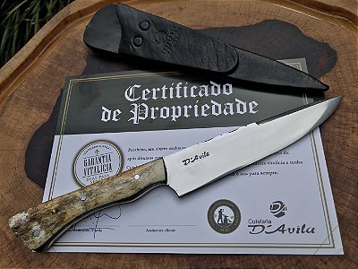 Faca Gaucha Laminada , Cabo D´Avila 6” em Osso Bovino.
