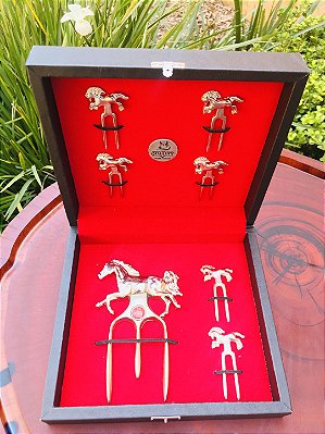 Kit Tridente + Garfinho Cavalo Caixa Cromado