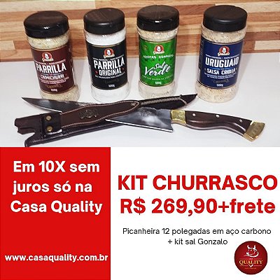 Kit churrasco ( Picanheira 12 polegadas + kit Sal Gonzalo )