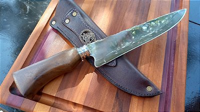 FACA ARTESANAL INOX 8" CABO EM MADEIRA