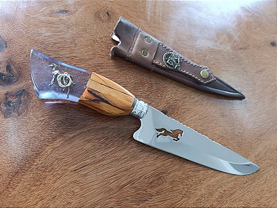 FACA 8" ARTESANAL "CAVALO, LAÇADOR"