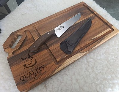 Kit Churrasco (Faca Picanheira 6 polegadas + Tabua teca )