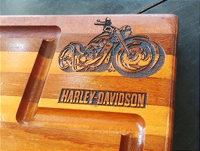 TÁBUA DE CORTE MARCHETADA " Moto Harley "
