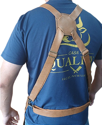 AVENTAL DE COURO LEGÍTIMO COM BOLSOS