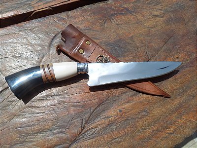 FACA ARTESANAL 8" EM INOX , CABO MISTO