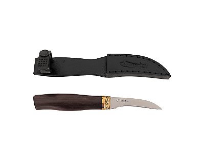 Faca para Tornear 3" Zakharov Chef Peel na Bainha de Couro Preta