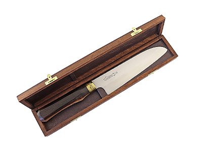 Faca Japonesa 7” Zakharov Santoku para Destros no Estojo de Madeira