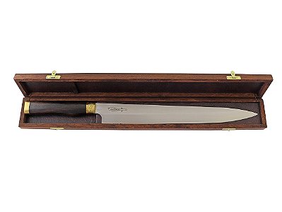 Faca Japonesa 12” Zakharov Yanagiba Especial para Destro no Estojo de Madeira
