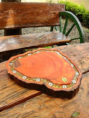 TÁBUA RÚSTICA , PEROBA ROSA COM CARTUCHOS