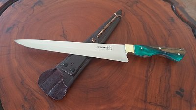 FACA ARTESANAL CAMPEIRA 9" , AÇO INOX e CABO HIBRIDO