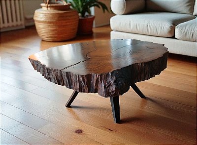 Mesa de Centro Rústica em Madeira Imbuia – Elegância Natural para sua Sala!