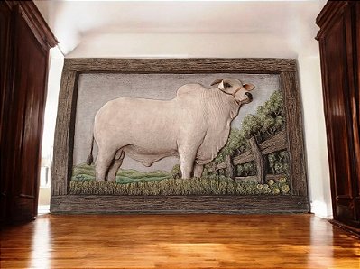 Quadro Realista " Boi / Touro " em Fibra de Vidro