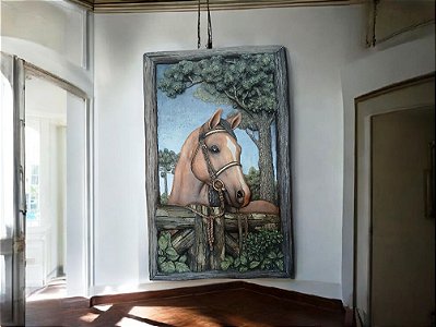 Quadro Realista "Cavalo" em Fibra de Vidro