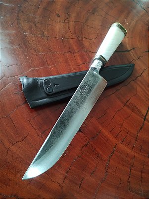 Faca Artesanal 7 polegadas , Especial Tatu em Carbono