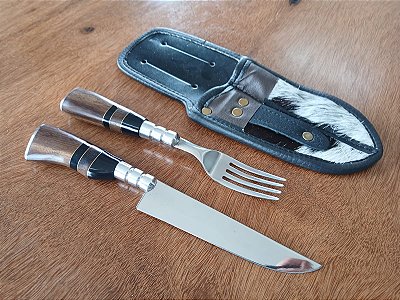 🍖 FACA E GARFO EM INOX 5" – PERFEITOS PARA O CHURRASCO DA IGREJA! 🍴