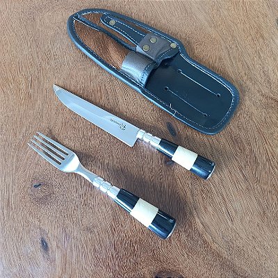 🍴 FACA E GARFO EM INOX 5" – PERFEITOS PARA O CHURRASCO DA IGREJA!