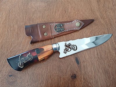 🔪 Faca 7” com cabo tema Moto Custom – Inox Cirúrgico Premium!