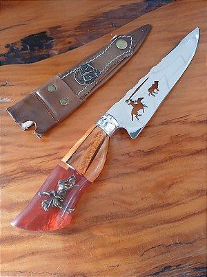 Faca 7” em Inox – Cabo Temático Laçador de Touro