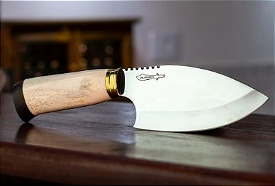 Faca Zakharov Exótica 7'' Cabo de Osso na Bainha de Couro