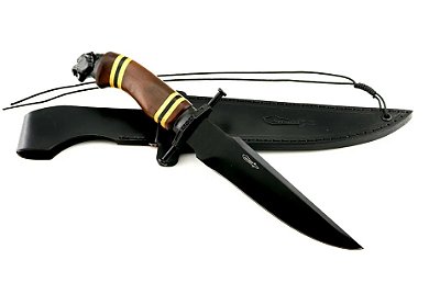 Faca Esportiva Zakharov Esquadrão Pantera V3 8'' na Bainha de Couro