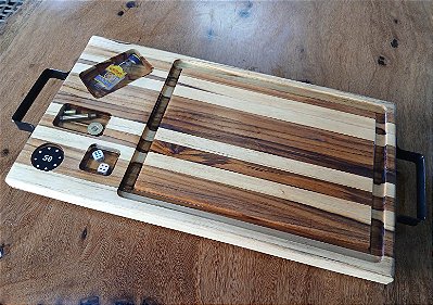 TABUA DE CORTE DE CARNE EM MADEIRA TECA