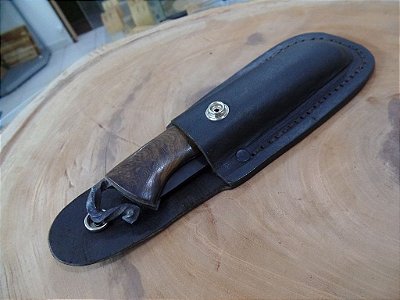Canivete Ratoneiro 3,5” Forjado em aço carbono 5160, cabo em madeira de guajuvira, fosfatizado