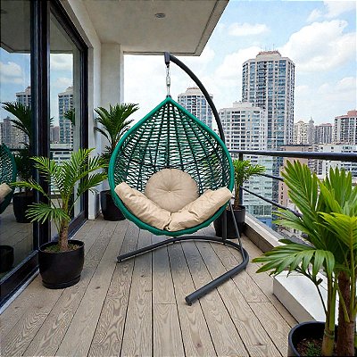 Balanço Gota Trama X – Tecimento em Corda Náutica (Com Pedestal)