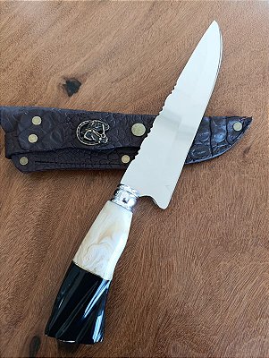 Faca Artesanal 8" em Inox Cirúrgico – Corte Preciso, Resistência e Acabamento Premium