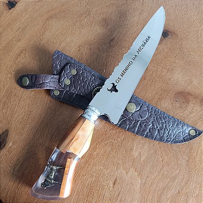 FACA ARTESANAL 8" HIBRIDA "OS MENINOS DA PECUÁRIA"