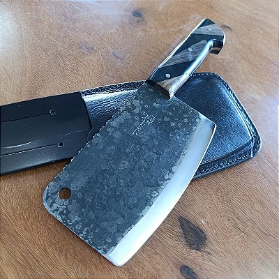 Cutelo em Aço Carbono Full Tang Cabo Híbrido Artesanal Premium