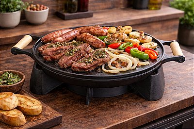 Rechaud a Álcool Redondo em Ferro Fundido Libaneza